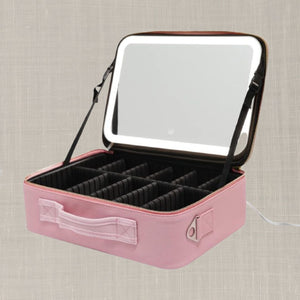 VogueCase™ - Organizador de maquillaje con espejo LED